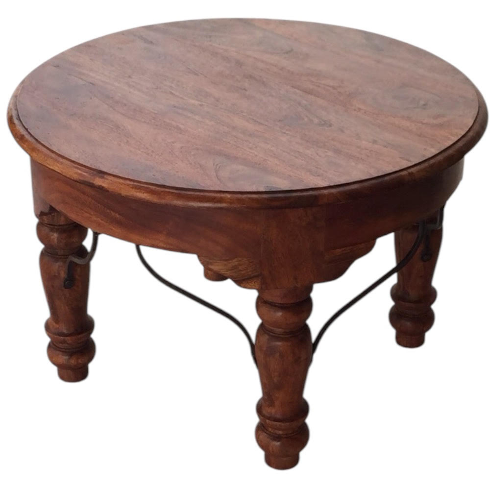 Acacia Home Brown Wooden Round Table Image 2