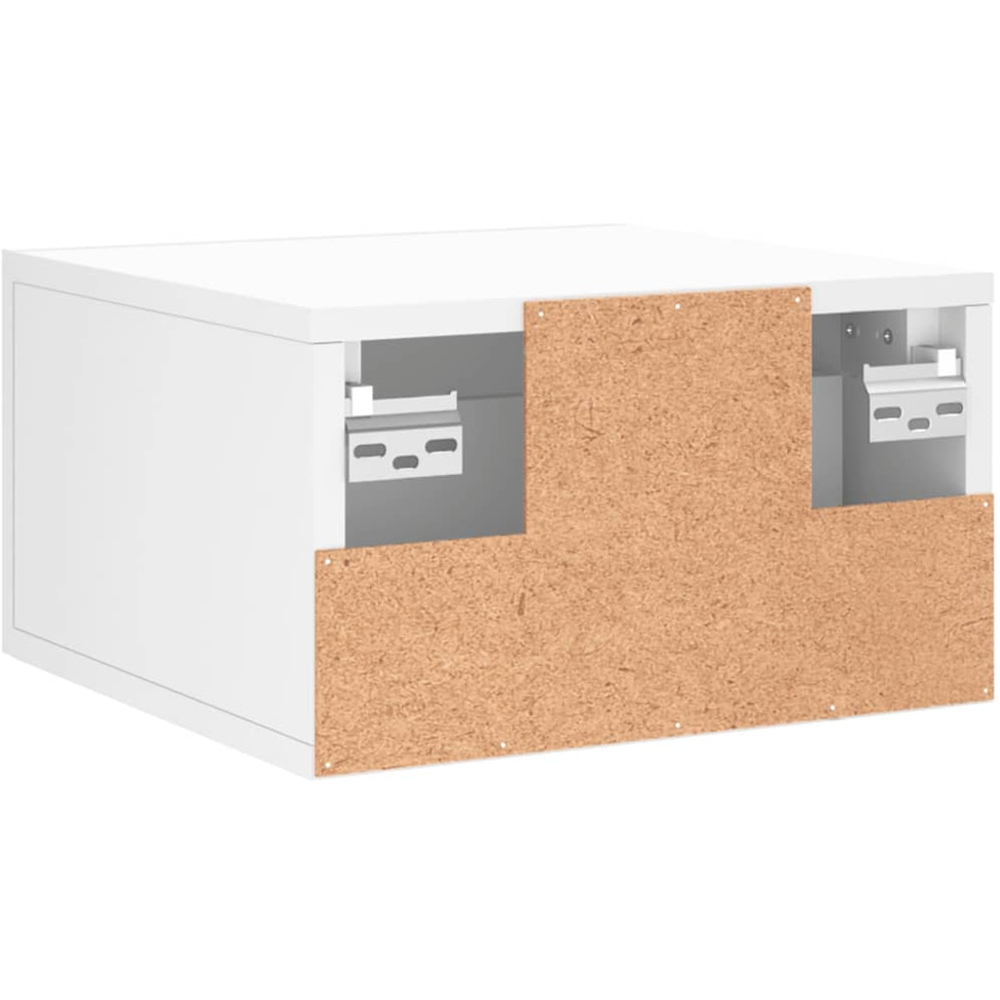 vidaXL Singe Drawer White Wall Mounted Bedside Table Image 8