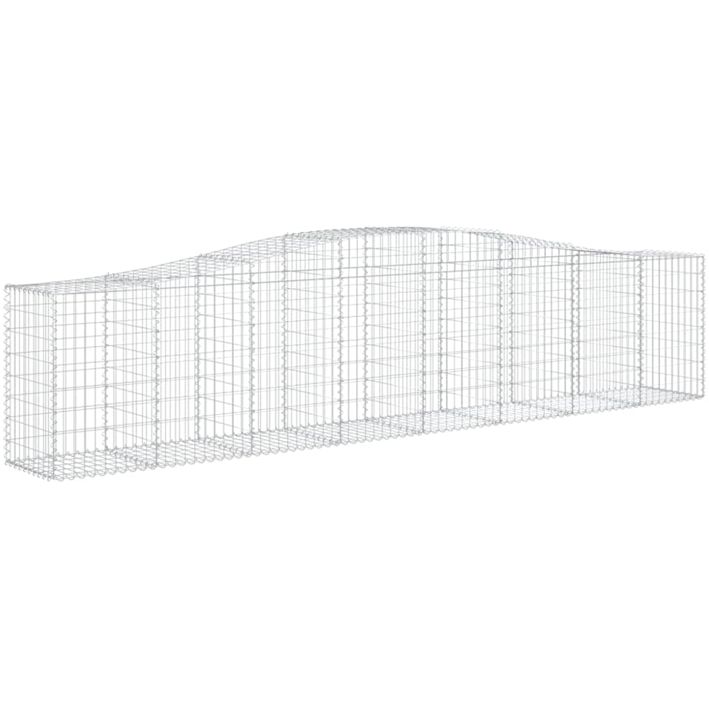 vidaXL Silver Galvanised Iron Arched Gabion Basket 400 x 50 x 80/100cm 15 Pack Image 1