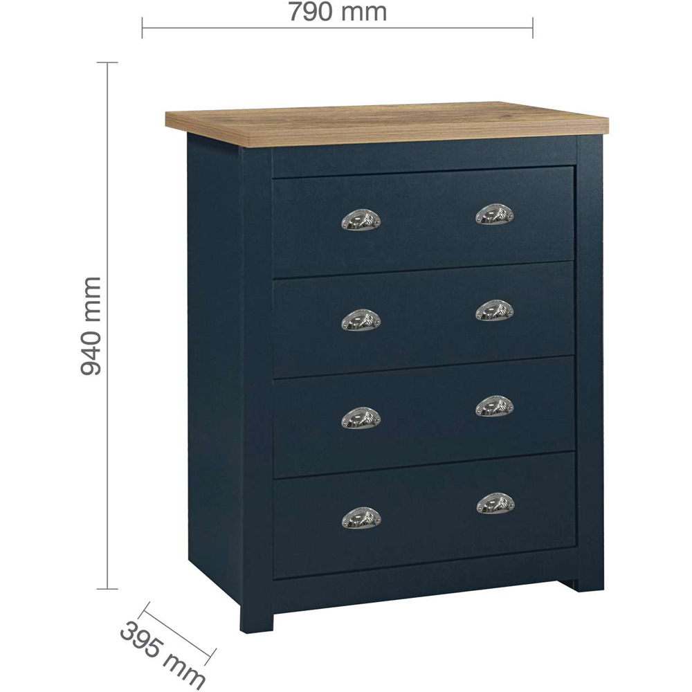 Birlea Highgate Navy 4 Piece Bedroom Furniture Set Image 6