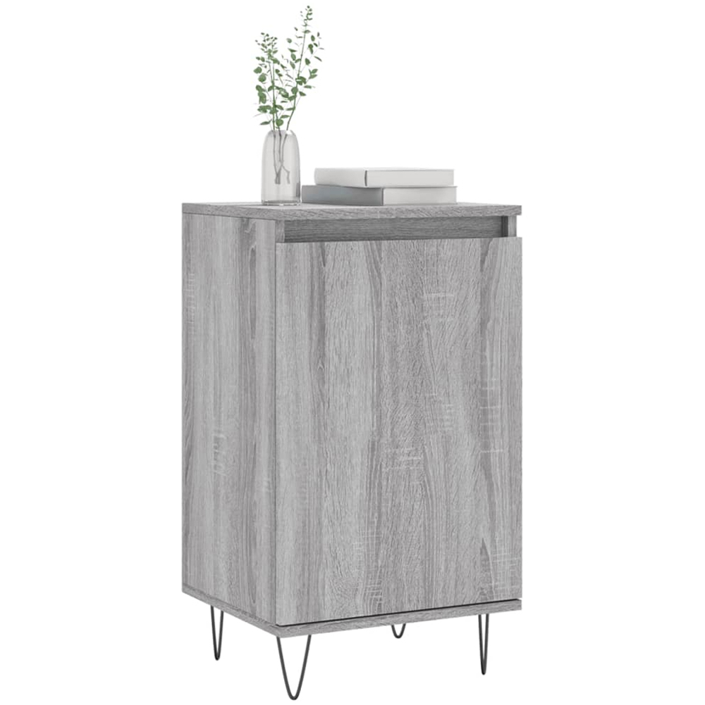 vidaXL Single Door Grey Sonoma Sideboard Set of 2 Image 3