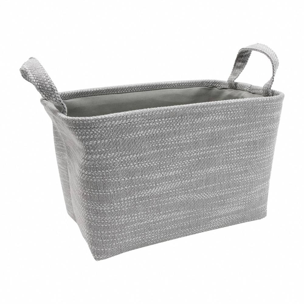 JVL Serena Light Grey Rectangular Storage Basket with Handles Image 3
