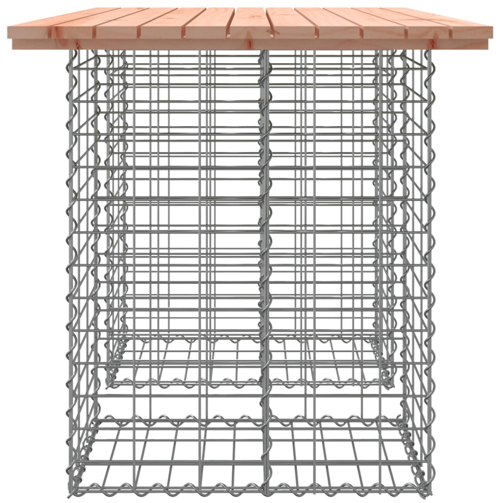 vidaXL Natural Solid Douglas Wood Gabion Design Garden Table 100 x 70 x 72cm Image 3