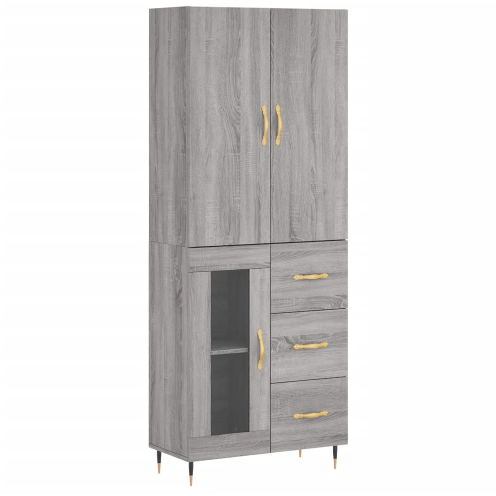 vidaXL 3 Door 3 Drawer Grey Sonoma Highboard Image 2