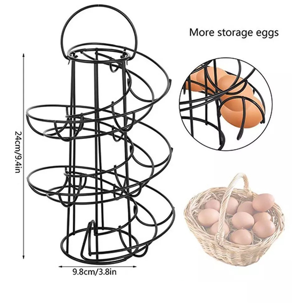 Modcraft Black 18 Eggs Helter Skelter Style Spiral Egg Storage Rack Image 6