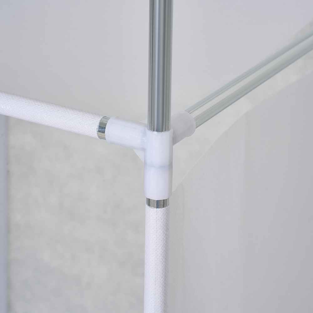 Living and Home 7 Shelf Silver and Grey Portable Fabric Wardrobe Image 4