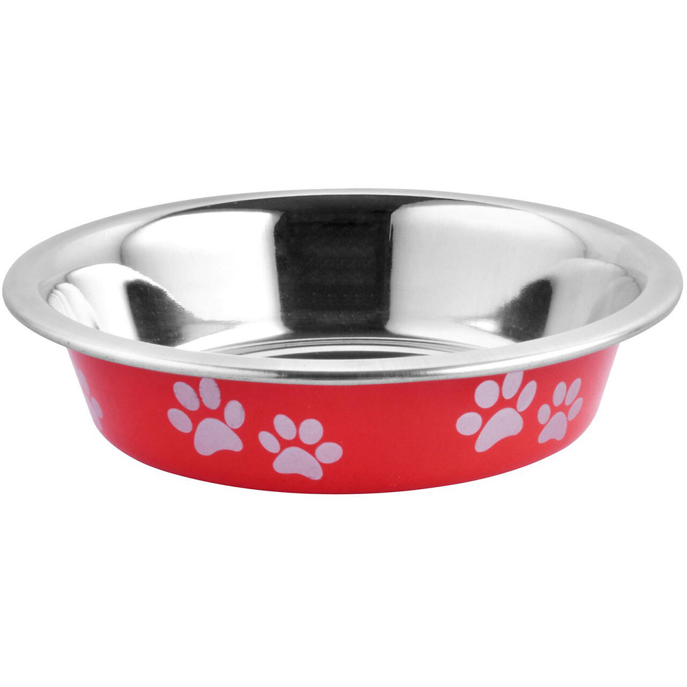 Stainless Steel Pawprint Pet Bowl Image 2