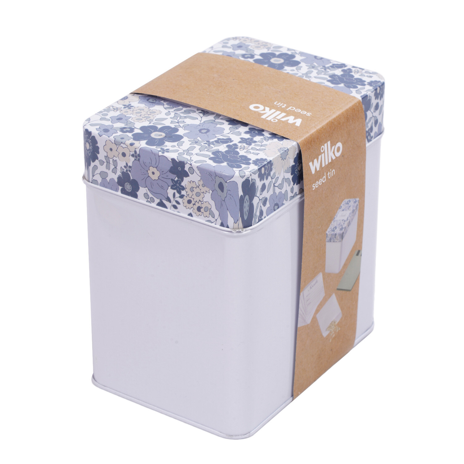 Wilko Floral Seed Tin - Blue Image 1