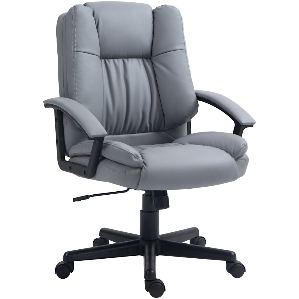 Portland Light Grey Faux Leather Swivel Office Chair Image 2