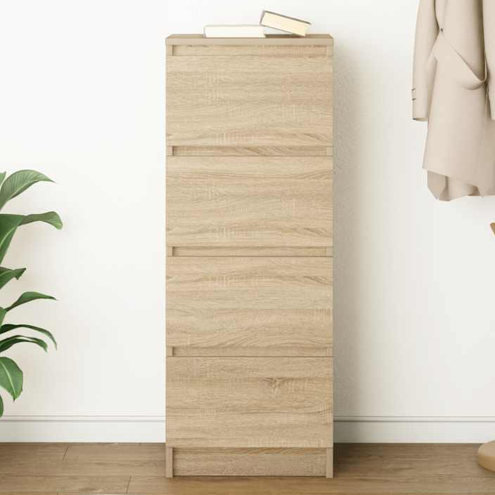 vidaXL 4 Drawer Sonoma Oak Sideboard Image 1