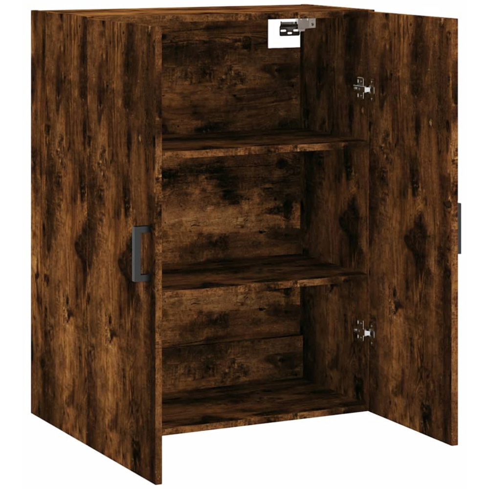 vidaXL 2 Door Smoked Oak Wall Mounted Slim Storage Cabinet Image 4
