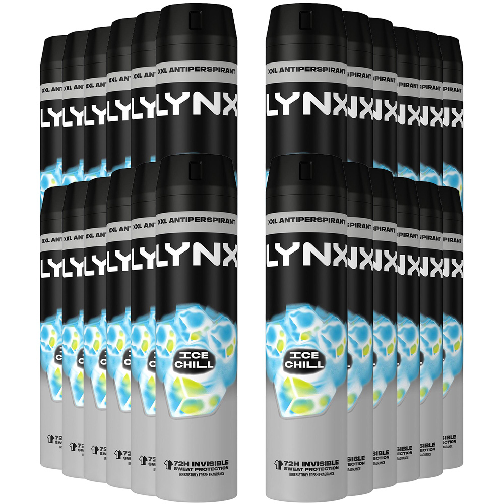 Lynx Ice Chill Iced Mint and Lemon 72H Protection Anti-Perspirant Deodorant Spray 250ml 24 Pack Image 1