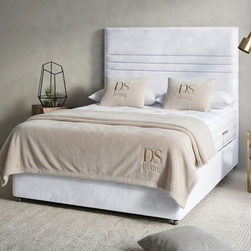 DS Living Harrington Super King Size White Plush Divan Bed Image 1
