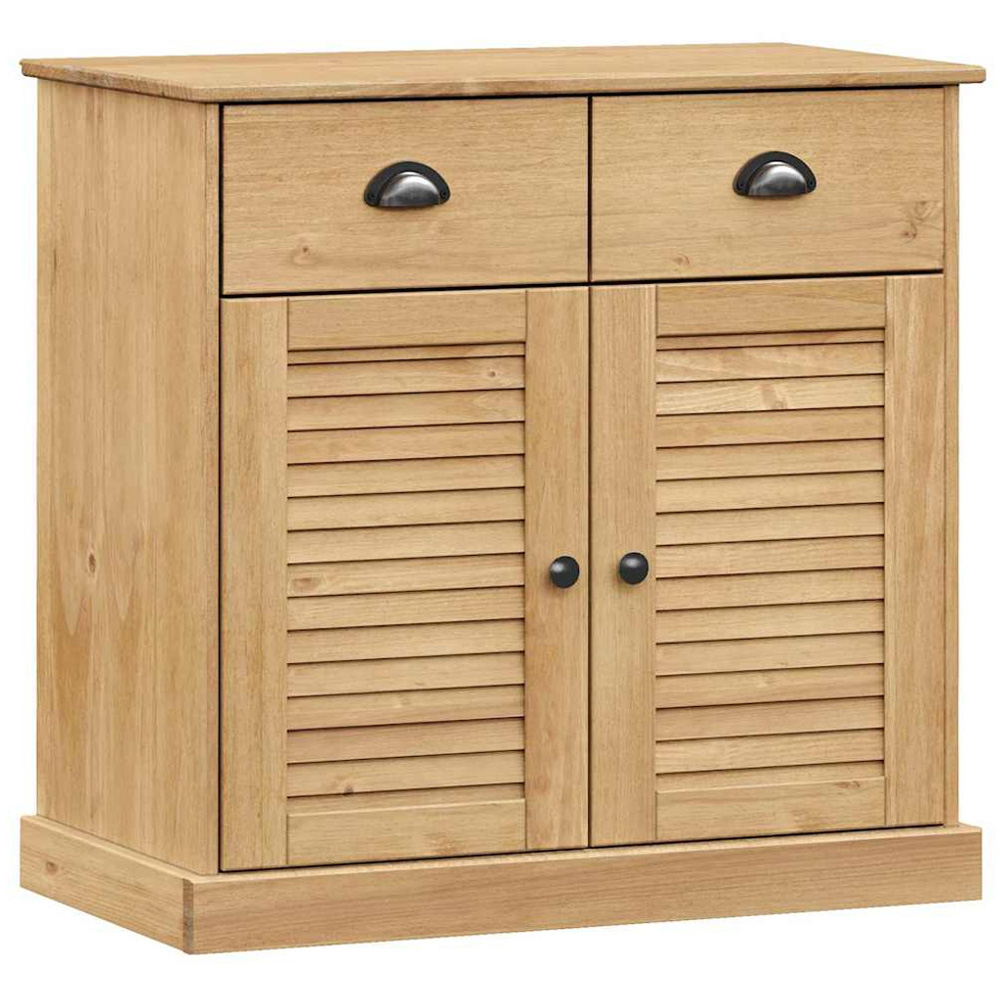 vidaXL 2 Door 2 Drawer Solid Pine Wood Sideboard Image 2