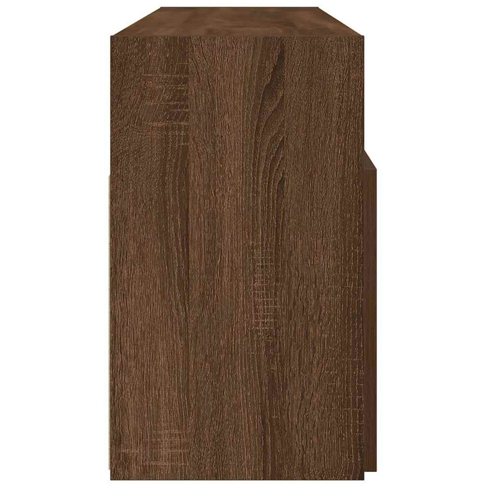 vidaXL 2 Door 4 Shelf Brown Oak Wide TV Cabinet with LED Lights Image 8