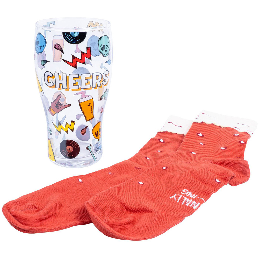 Craft Beer Glass and Socks Set - Multicolour Image 2