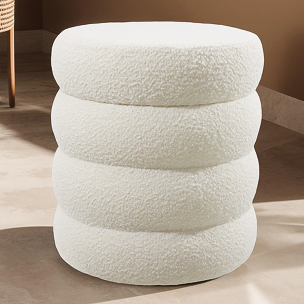 Tectake Altu Cream White Stool with Padded Seat Image 1