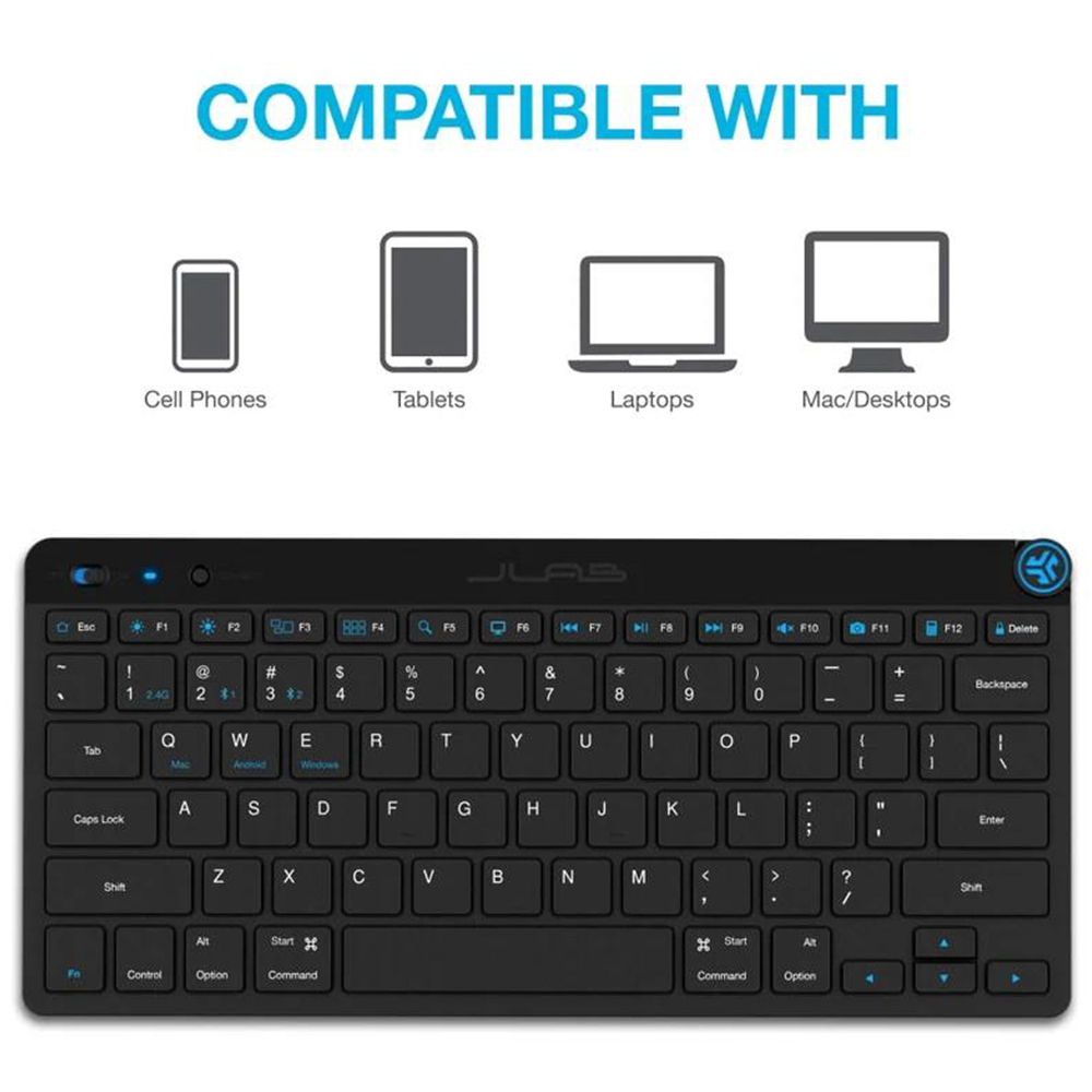 Dyzi JLAB Multi Device Wireless Black Portable Keyboard Image 3