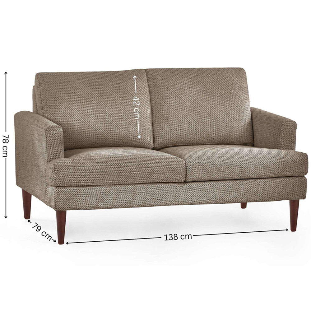 Julian Bowen Daisy 2 Seater Coyote Grey Chenille Upholstered Compact Sofa Image 9