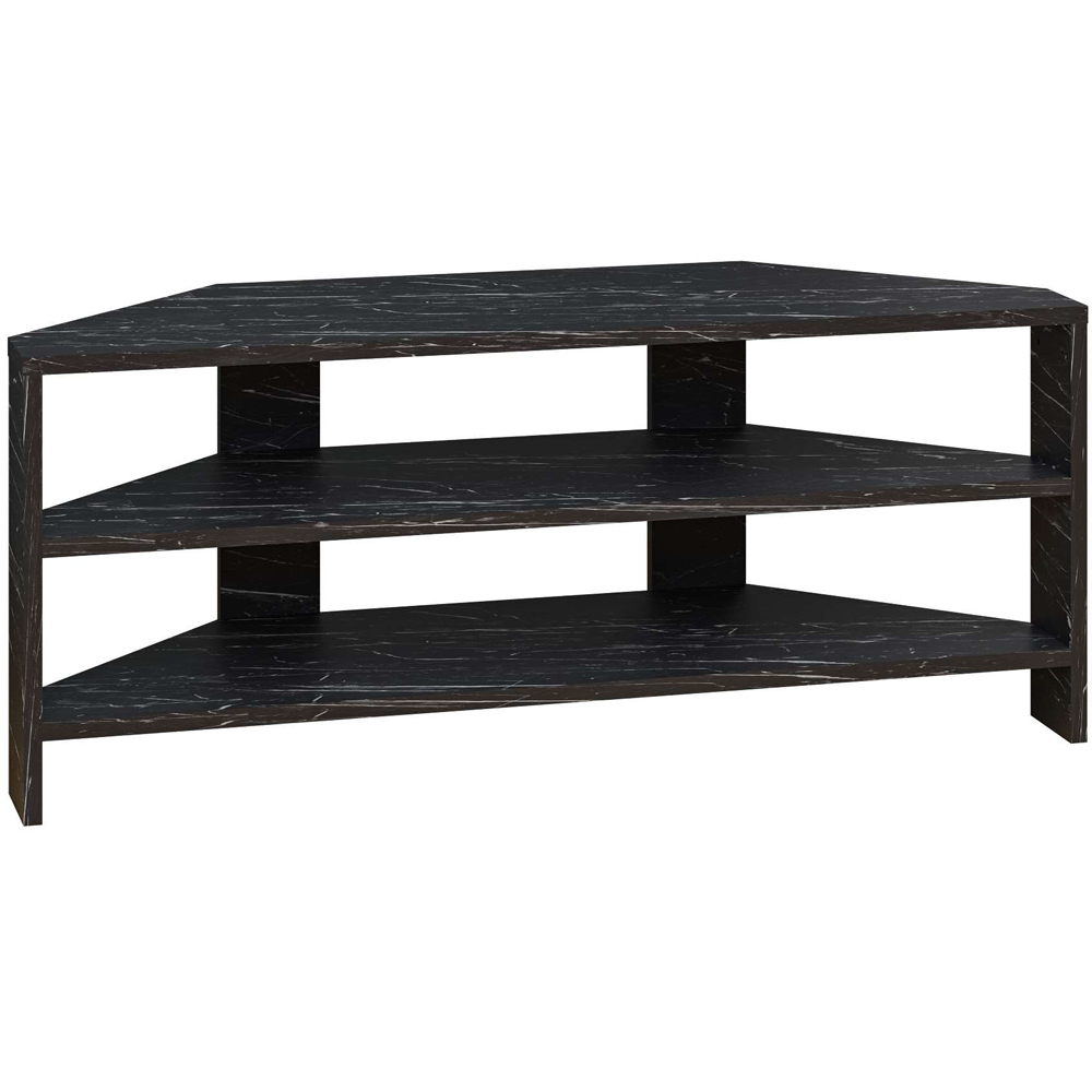 Decortie Thales Black Marble Effect Corner TV Stand Image 2
