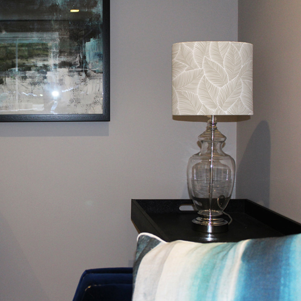 Benjamin Tate Design Small Beige Leaves Lamp Shade Image 4