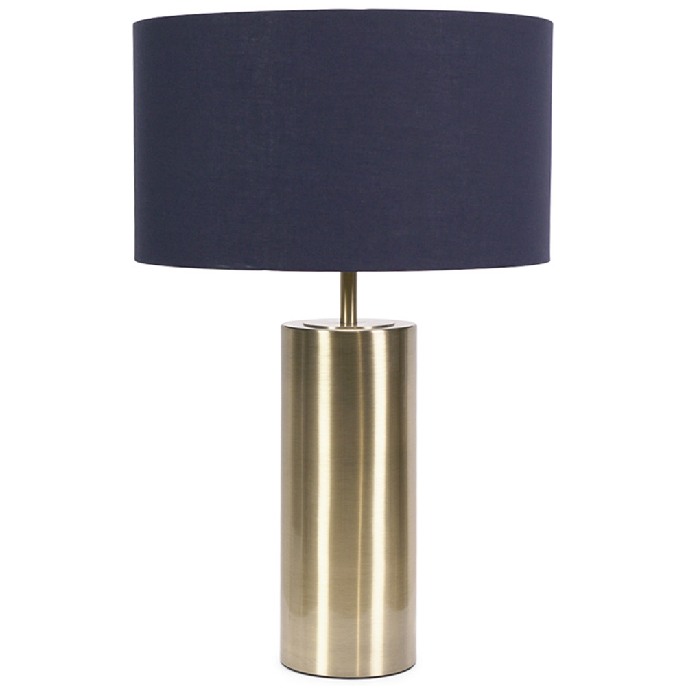 ValueLights Lexy Reni Navy Blue and Antique Brass Shade Touch LED Table Lamp Image 1