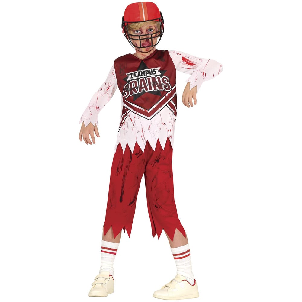 Fiestas Guirca Zombie Quarterback Red and White Polyester Costume Age 7 to 9 Years Image 1