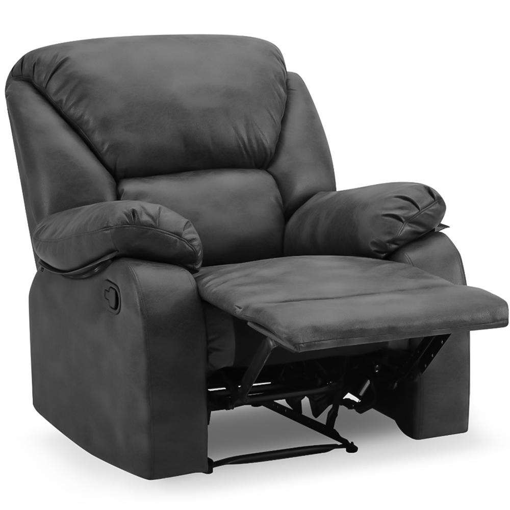 Home Detail Enoch Single Seater Black Faux Leather Manual Recliner Image 6