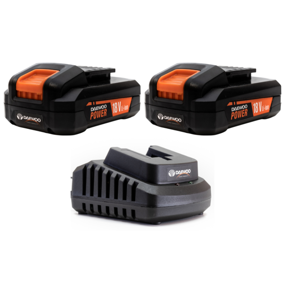 Daewoo U-Force 18V 2 x 2.0Ah Lithium-Ion Batteries with Charger Image 1
