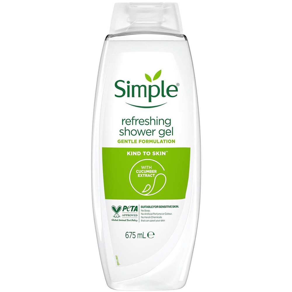 Simple Kind to Skin Refreshing Shower Gel 675ml 3 Pack Image 2