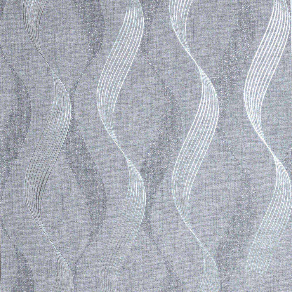 Arthouse Luxe Ribbon Charcoal and Silver Wallpaper Image 1
