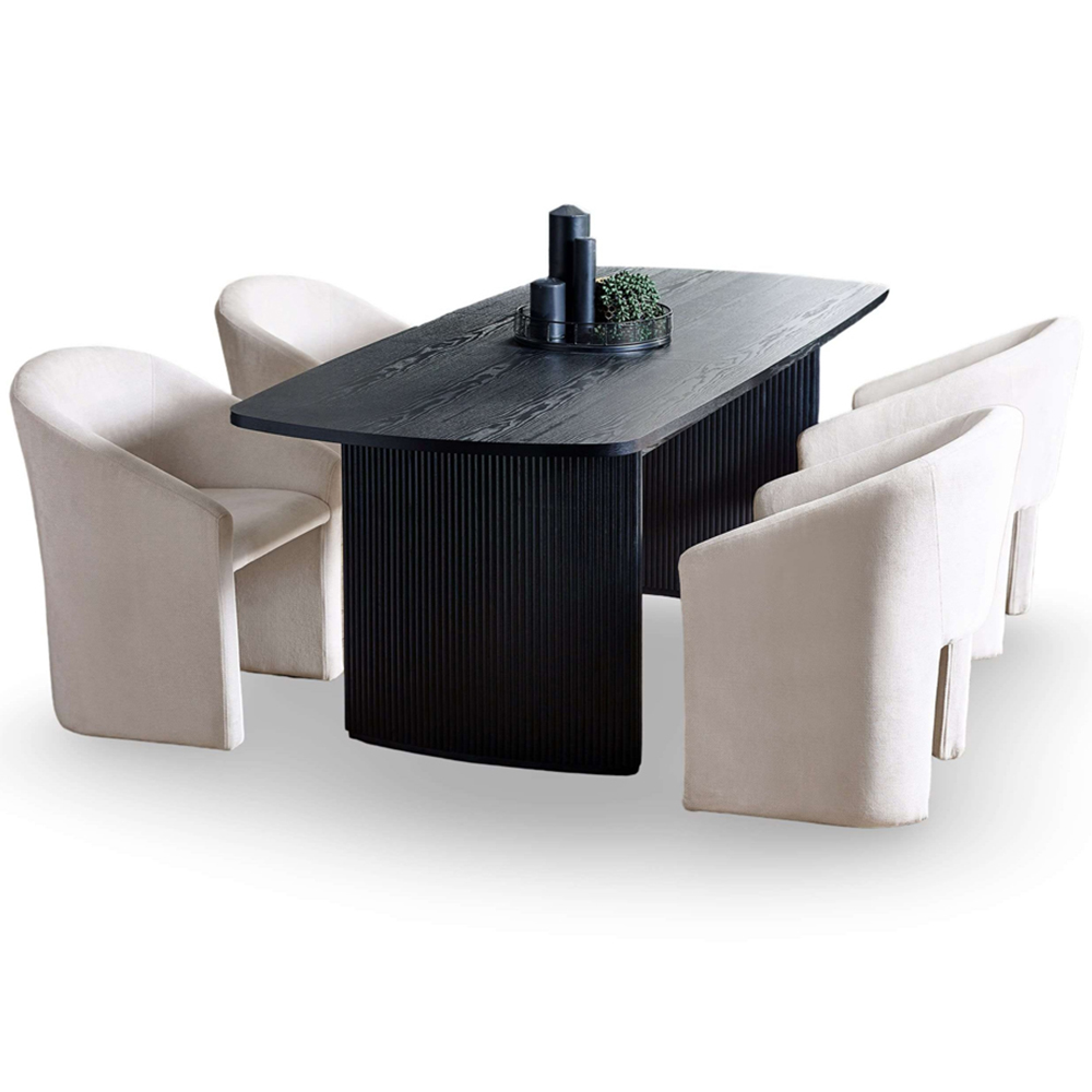 Julian Bowen Anthea Cream Chenille Tub Dining Chair Image 5