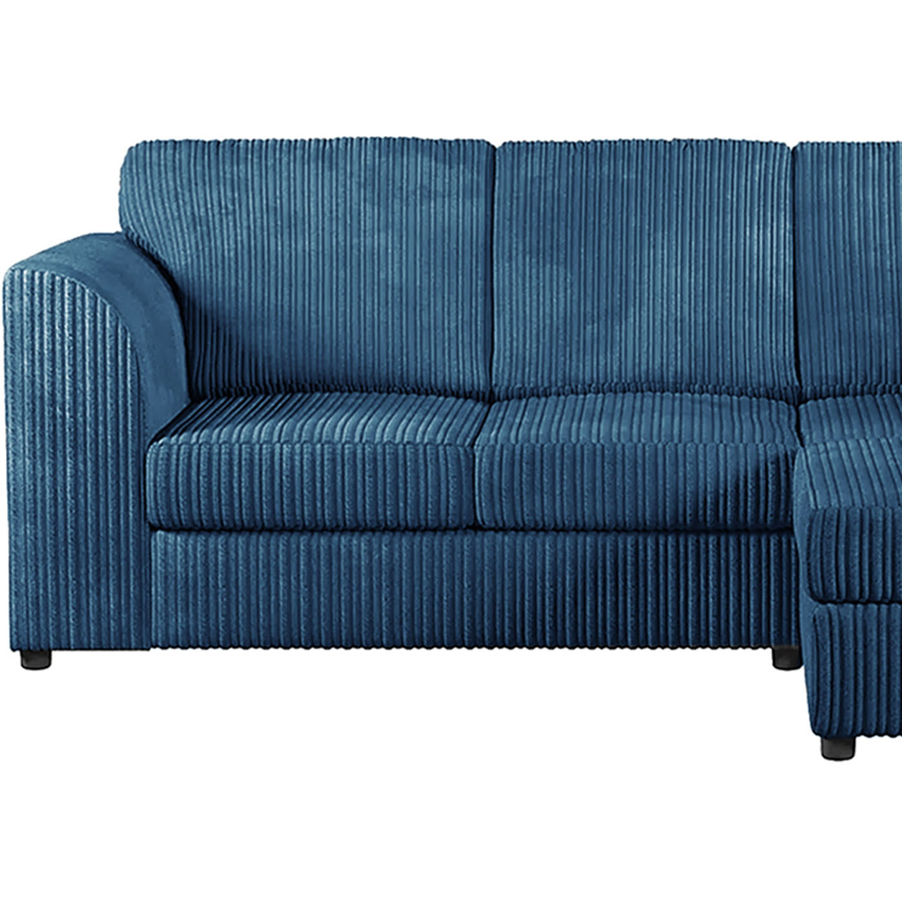 Luxor 4 Seater Marine Blue Jumbo Cord L-Shape Right Hand Corner Sofa Image 3