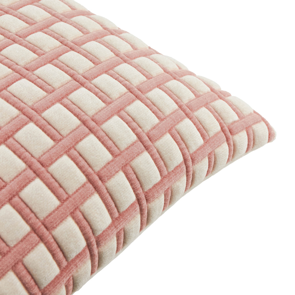 Furn Christmas Softie Pink Grid Quilted Reversible Cushion 40 x 60cm Image 3