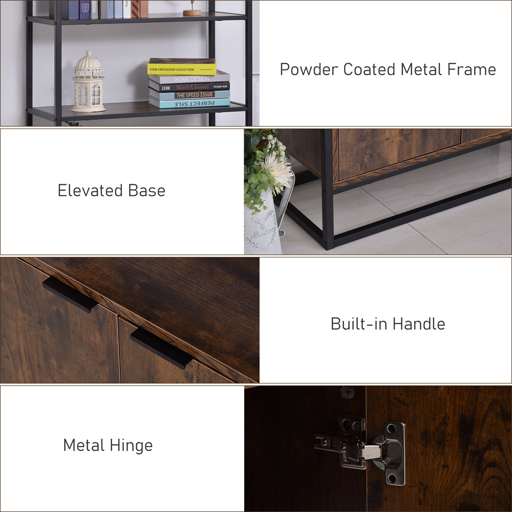 Portland 2 Door Rustic Brown Storage Cabinet Image 6