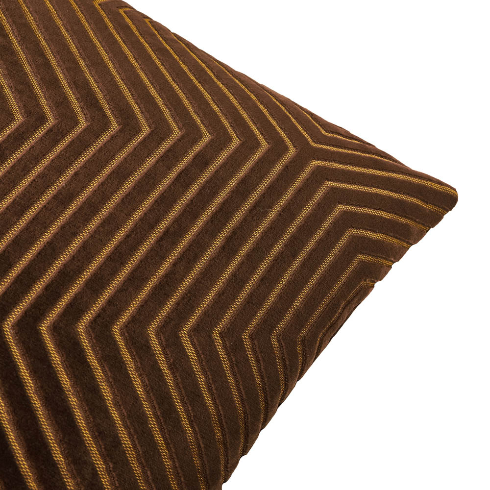 Paoletti Evoke Chocolate Cut Velvet Cushion 45 x 45cm Image 3