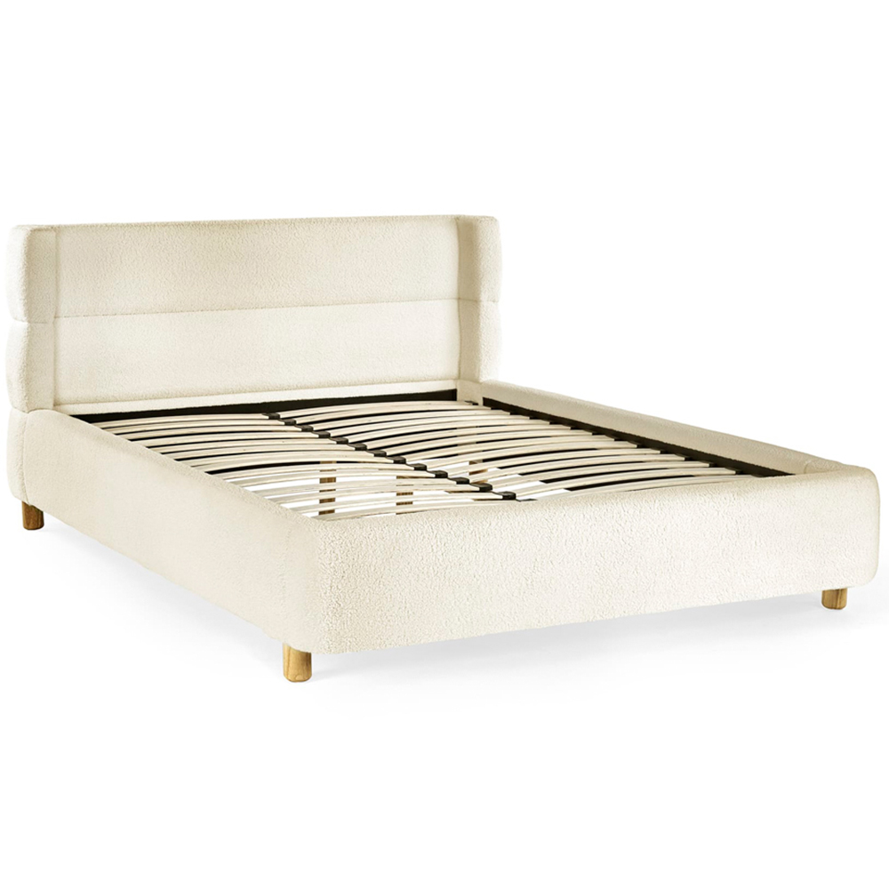 Julian Bowen Oberon Double Cream Boucle Upholstered Bed Image 2