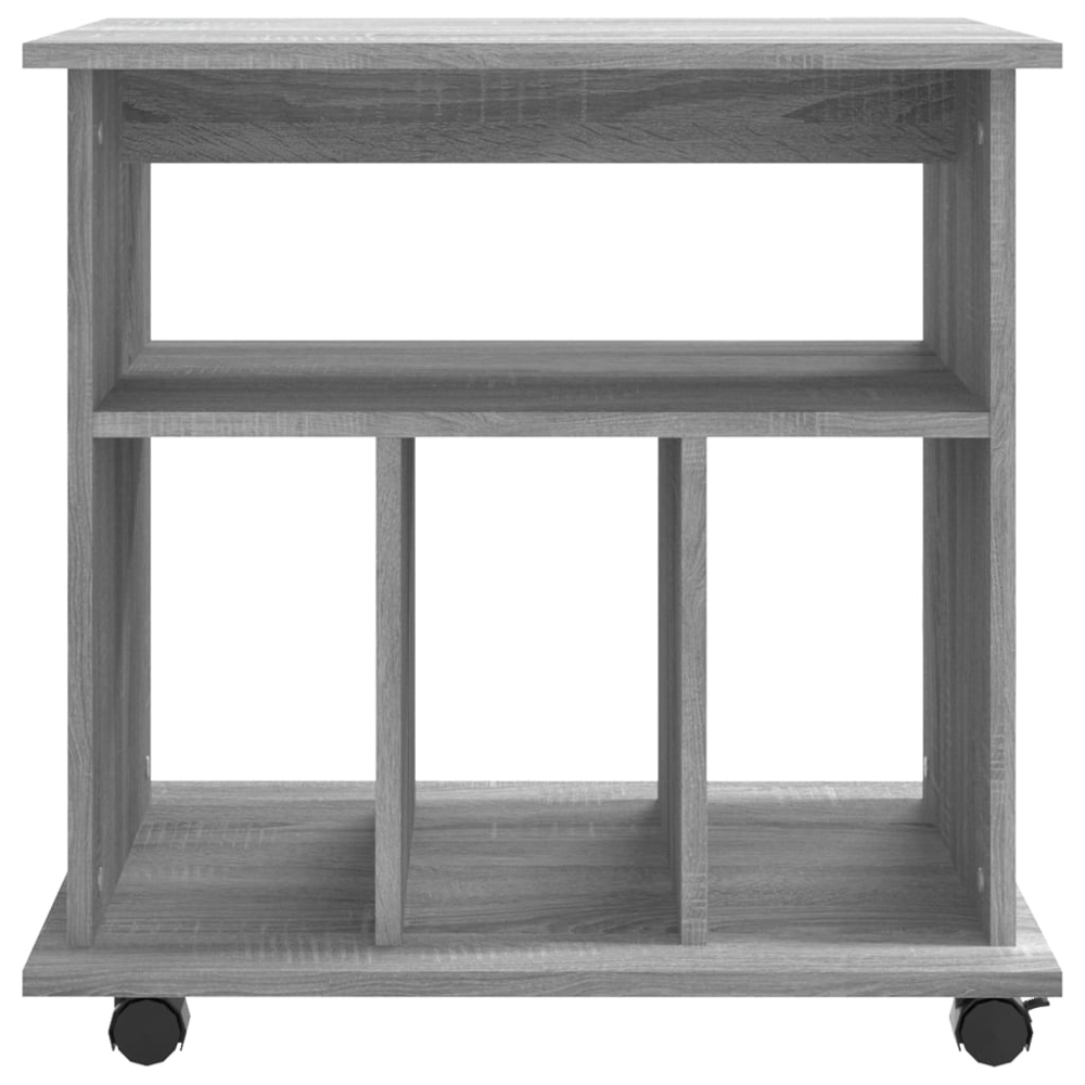 vidaXL 4 Shelf Grey Sonoma Rolling Storage Cabinet Image 5