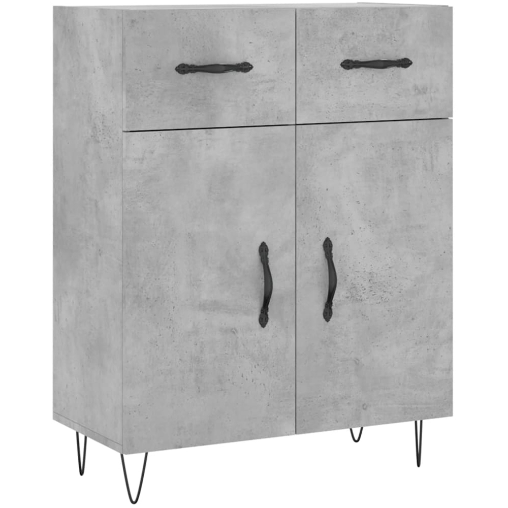 vidaXL 2 Door 2 Drawer 3 Shelf Concrete Grey Tall Highboard Image 7