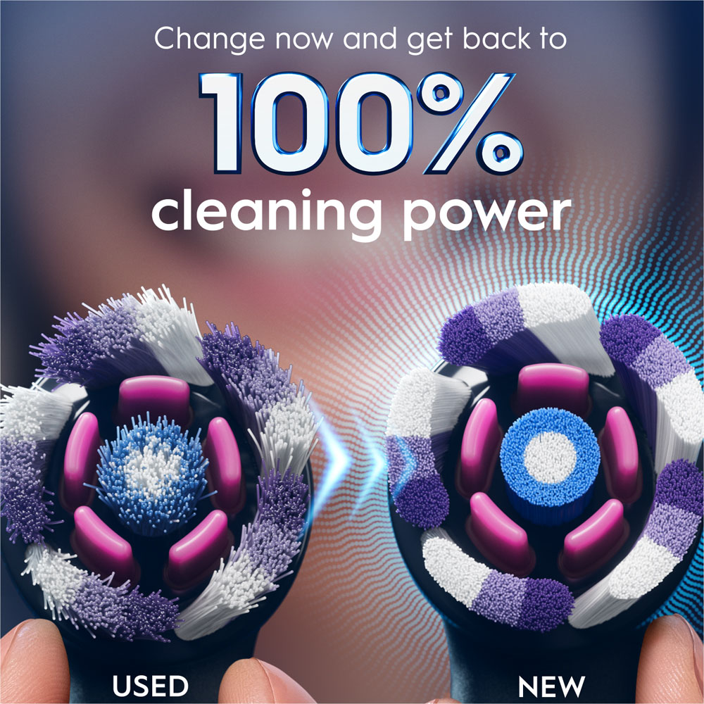Oral-B iO Radiant White and Black Toothbrush Refill Head 4 Pack Image 9