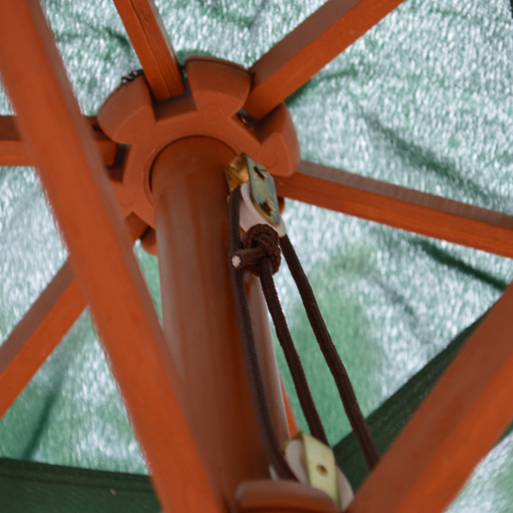 Samuel Alexander Green Wooden Garden Parasol 2.4m Image 3