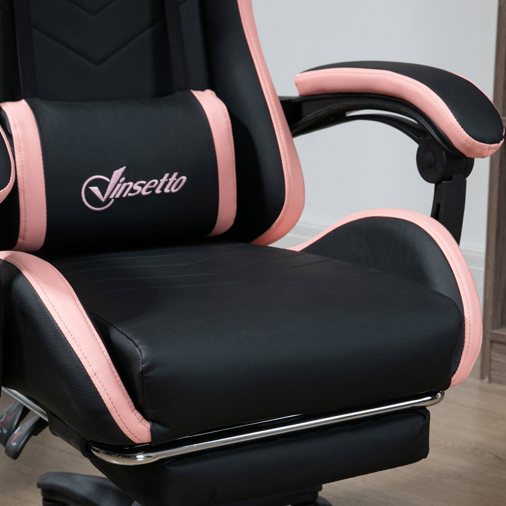 Vinsetto Black and Pink Racing Style Gaming Chair Image 3