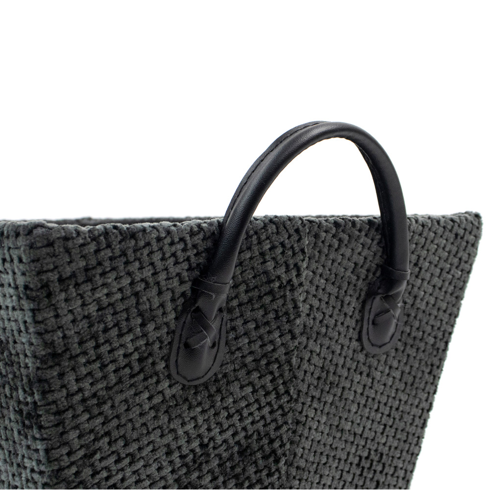 JVL Metro Black Rectangular Storage Basket with Handles Image 5