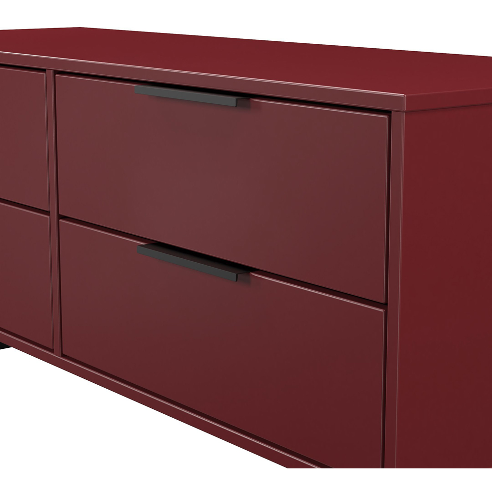 Crowndale Hong Kong 4 Drawer Red Matt Bed Box Ready Assembled Image 5