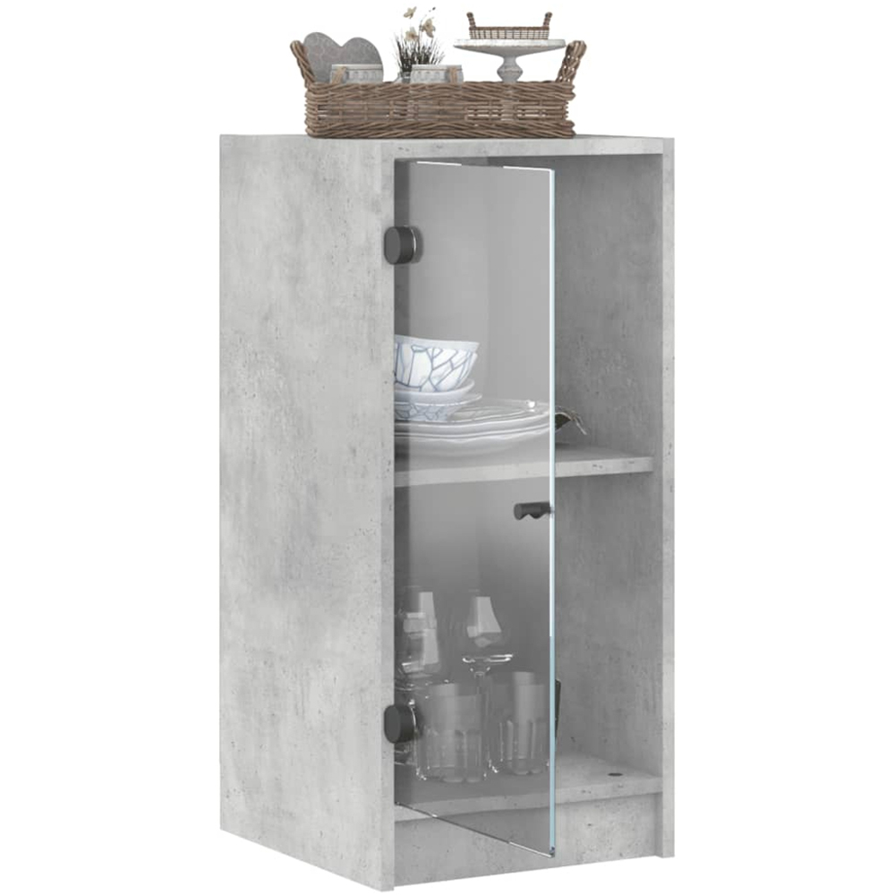 vidaXL Single Door Concrete Grey Side Cabinet Image 4