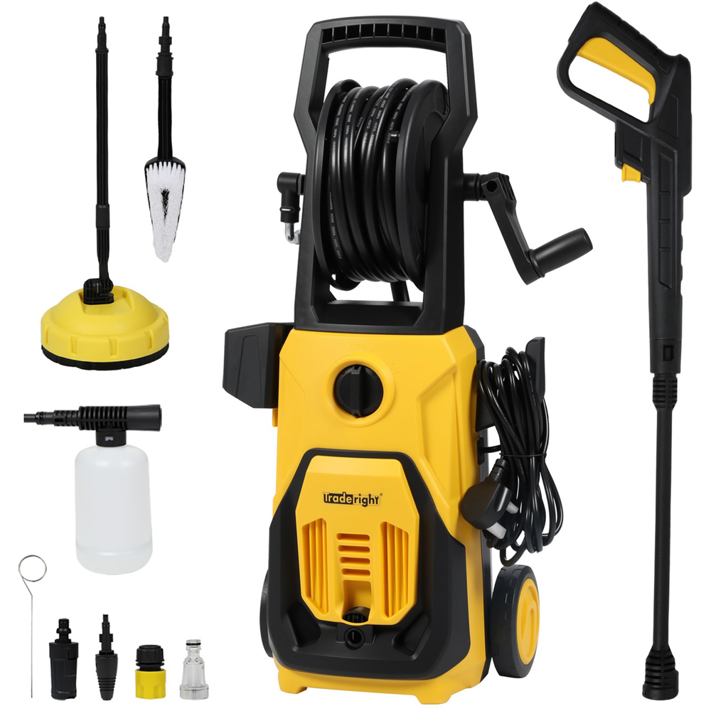 Traderight HW0291-UK 135 Bar High Power Electric Car Pressure Washer with Accessories Image 3