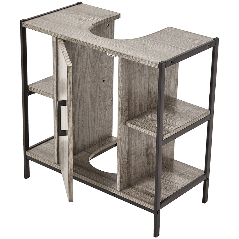 H&O Direct Single Door Metal Frame Under Sink Bathroom Cabinet Image 4