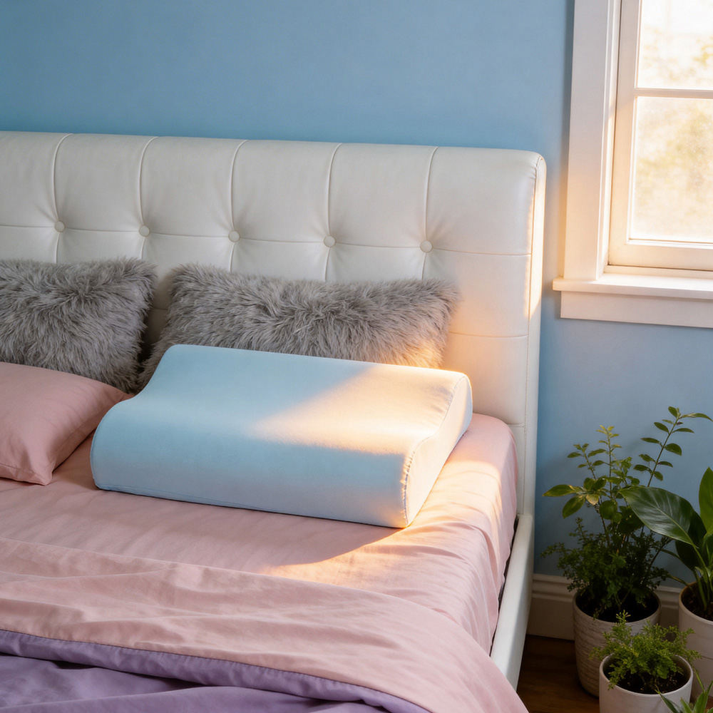 Living and Home Light Green Memory Foam Cooling Pillow with Removable Cover 60 x 40cm Image 7