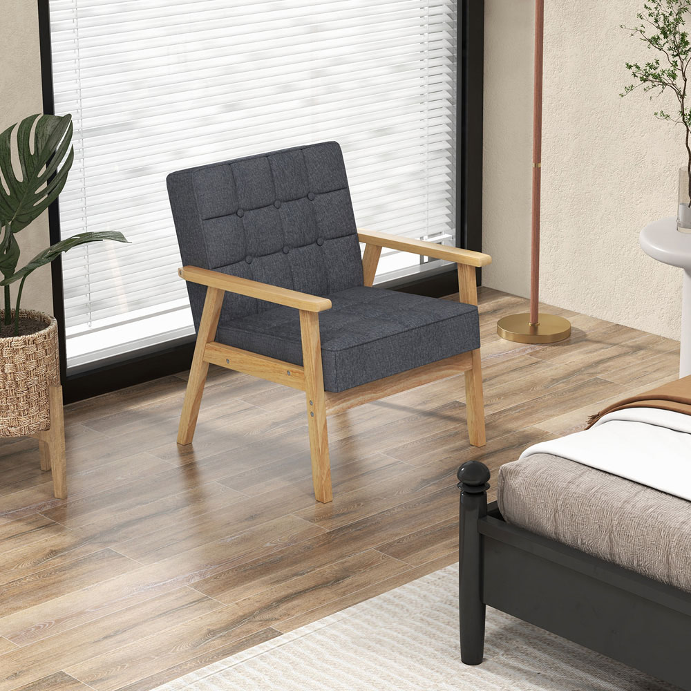 Costway Grey Modern Accent Chair Image 3