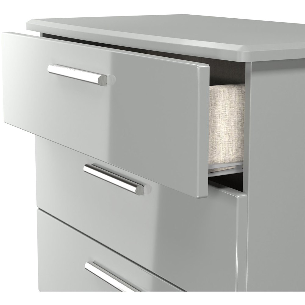 Crowndale Knightsbridge 5 Drawer Grey Gloss and Dusk Grey Chest of Drawers Ready Assembled Image 6